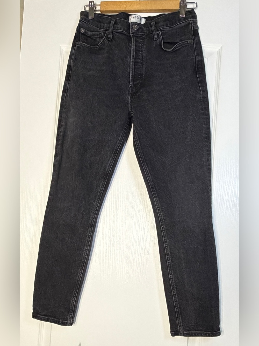 AGOLDE Nico High Rise Slim Jeans Size 28 Black Compilation Organic Cotton Denim